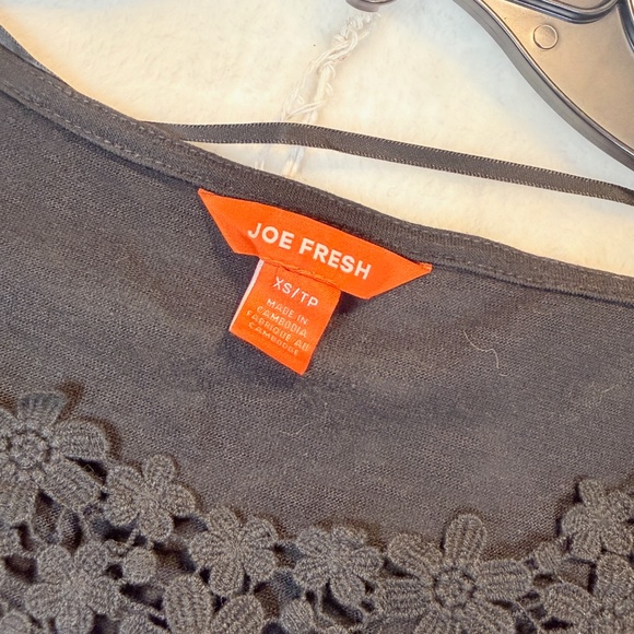 Joe Fresh Dress Womens Size Xsmall Black Embroidery Neckline Summer Country - Picture 2 of 8